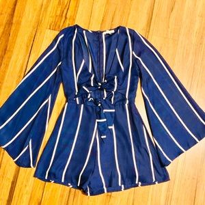 Gianni Bini Navy Stripped Romper